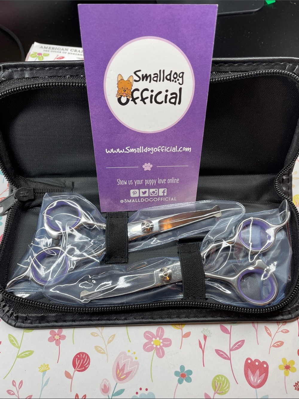 Small dog Official Purple-Accent Pet Grooming Scissors Set